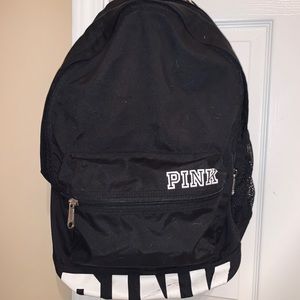 PINK Black Backpack